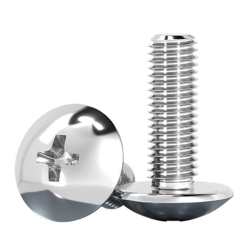 Tianzhuo Hardware 304 stainless steel cross large flat head screw umbrella machine screw mushroom head bolt round head M4M5 M5*18-50 304