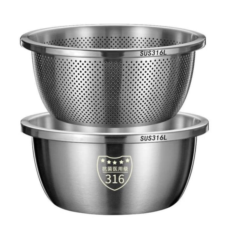 Zwilling (ZWILLING) Germany imported high-end same-quality stainless steel drain basket vegetable sink kitchen household fruit washing vegetable basket 316 steel + extra thick and deep end soon / 26cm solid