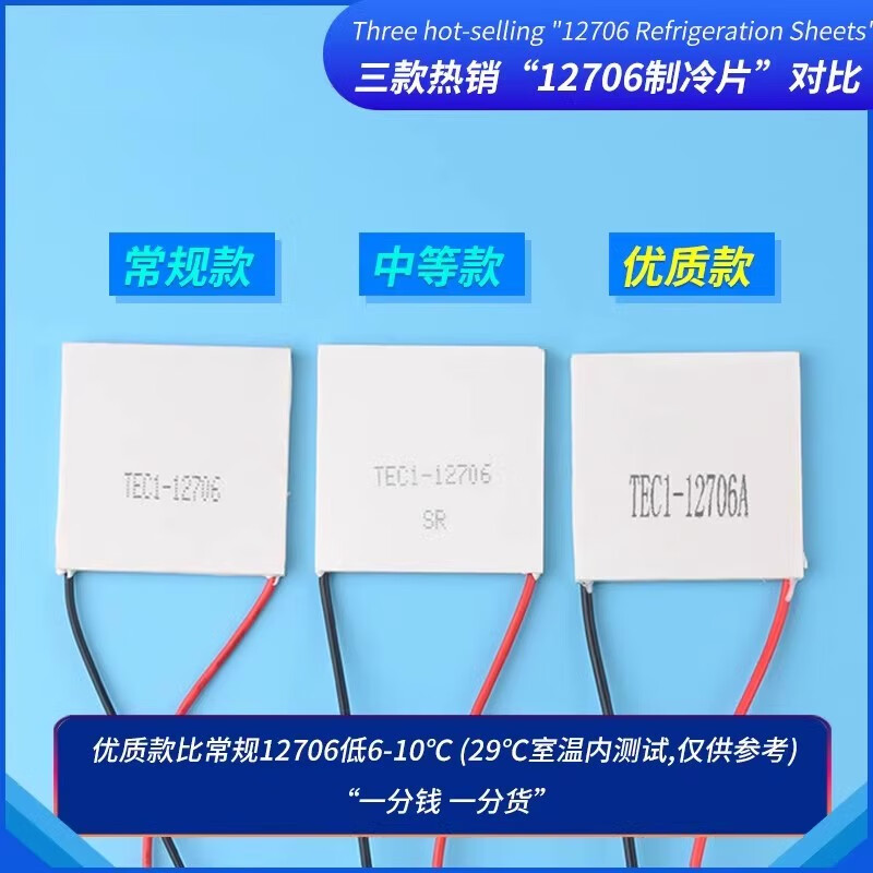 Zejie semiconductor refrigeration chip TEC1-12706/12705/12707/12710/12708/12712 (12V) high-end model 12706G (40*40)