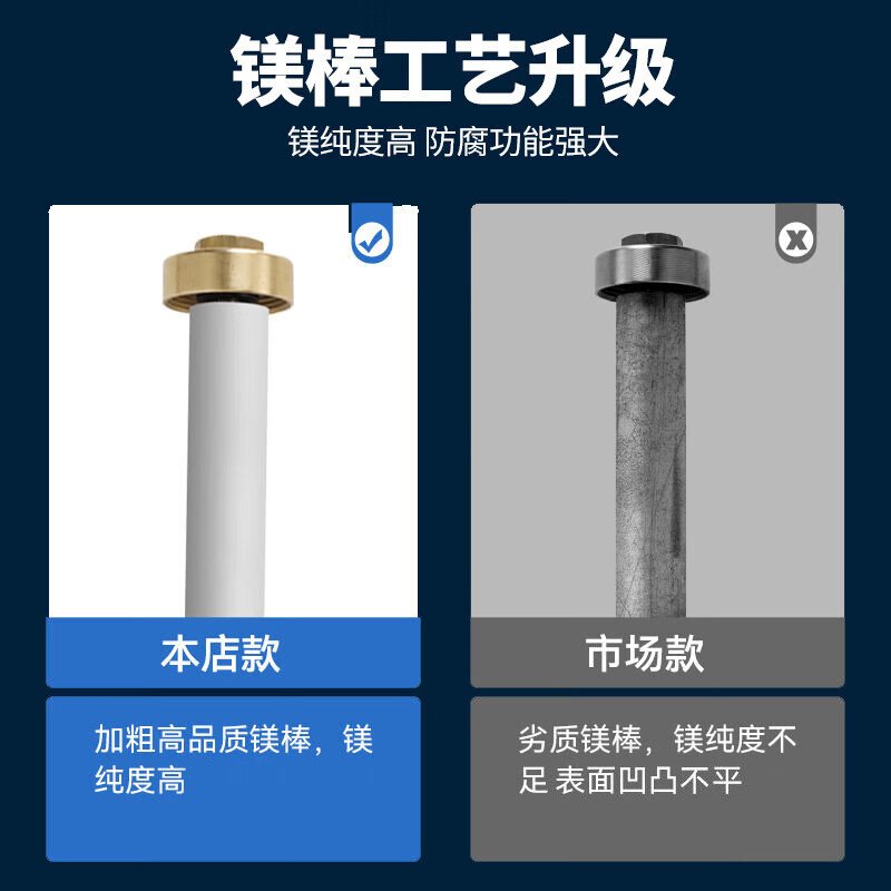 Kerui'er electric water heater magnesium rod, universal Vanhe/Macro/Chigo 40/50/60 liter household water heater magnesium rod for draining and descaling, including nut