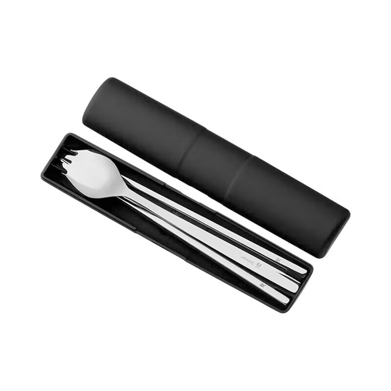 WMF German Futengbao Chinese tableware stainless steel portable travel chopsticks spoon set accompanying tableware 2-piece set-black