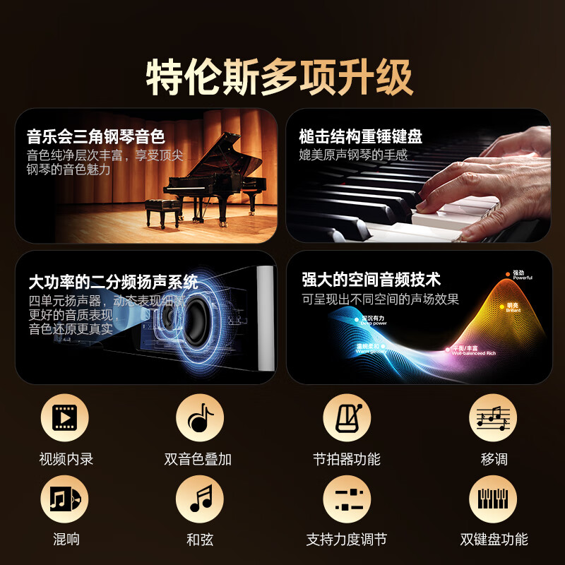 Terence electric piano 88-key hammer folding electronic piano V70 portable electric piano for adults and children