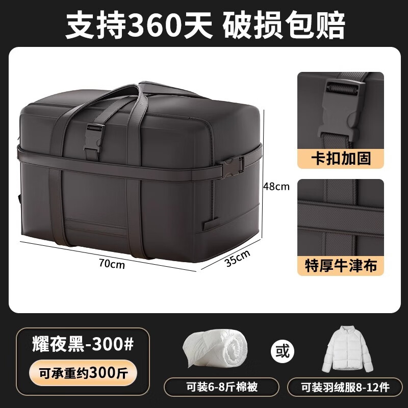 Youna Moving Packing Bag Oxford Cloth Large Capacity Quilt Storage Bag Travel Clothes Organizing Bag Luggage Bag 1 Pack Yaoye Black - Extra Large Can Hold Approximately 30 Pieces of Clothing