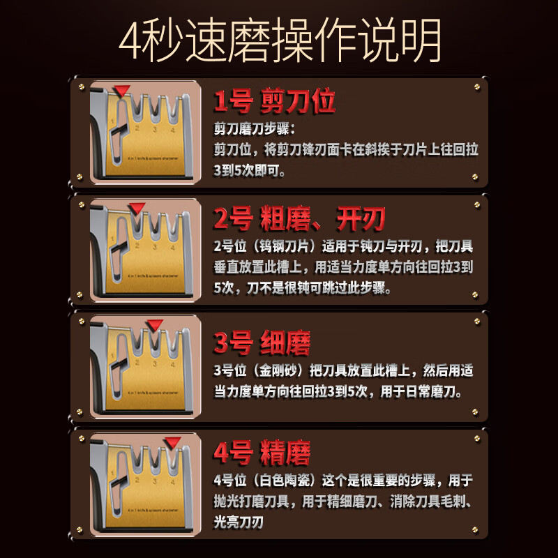 Chuangjingyi selects German quality grinder for household dishes, multi-functional grinding stone, fine grinding, quick grinding and shearing tool, kitchen 4-hole grinding position, cool gray stainless steel - grindable and shearable