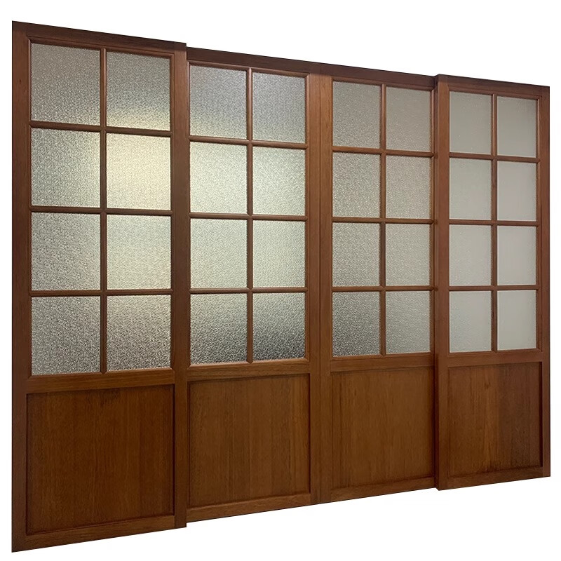 Solid wood sliding door balcony partition door interior door customization simple kitchen door French retro folding door glass door color style size can be customized