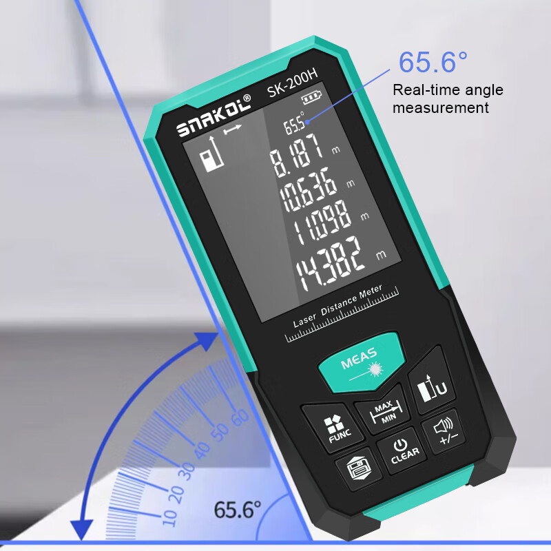 SNIC laser range finder 200 meters large range high-precision measuring ruler electronic ruler measuring room instrument SK-200V voice version standard