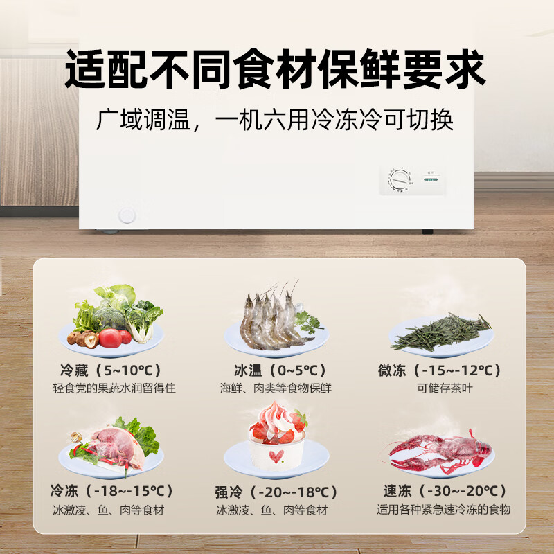 XINGX Horizontal Large Capacity Freezer Commercial Commercial Kitchen Refrigerator Freezer Conversion Freezer Deep Cooling Quick Freeze High Efficiency Refrigeration Ice Cream Freezer Commercial Top Door Single Temperature Refrigerator Micro Frost Direct Cooling Single Temperature Model 305 Liter White BD/BC-305E