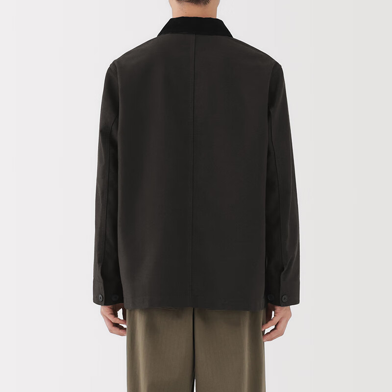 MUJI Men's Kapok Blend Corduroy Collar Jacket Men's Jacket 25 Years Winter Outerwear Men's Men's Dark Gray L (175/100A)