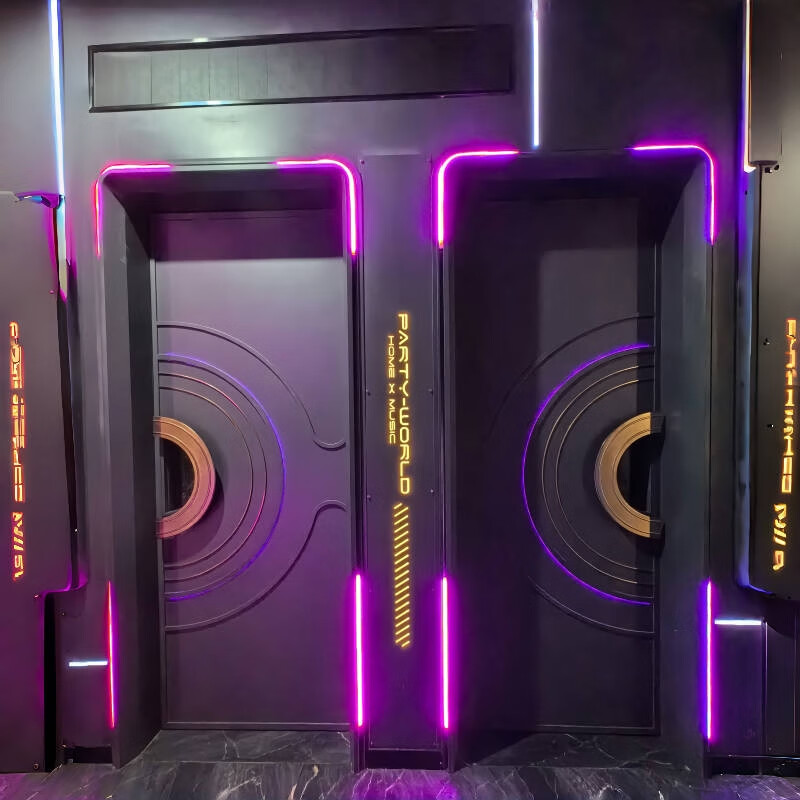 KTV fire door soundproof door private room door luminous bar special stainless steel door karaoke hall custom private room internet celebrity door style 1