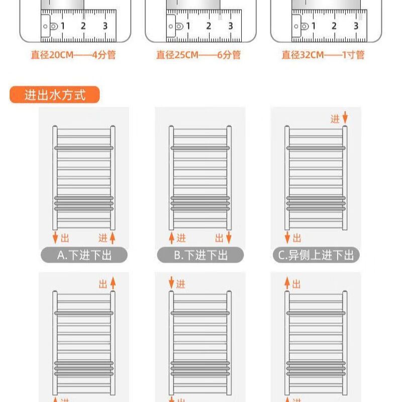 Vinoa stainless steel basket radiator floor heating household bathroom radiator water bathroom wall-mounted heating 400600cm*1 column