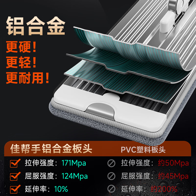 Jia Bangshou flat mop 33cm2 cloth household one mop free hand wash 2025 mopping artifact mop mop washing and mopping all in one