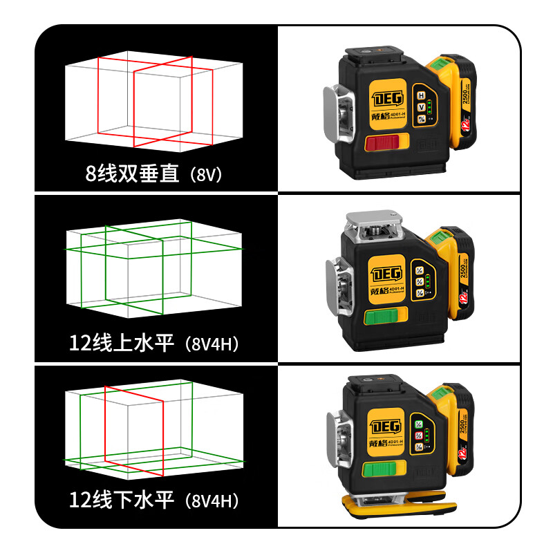 Daigle level Hercules 12-line high-precision strong light thin line ultra-bright green light laser infrared automatic leveling thin line green light 12-line standard lower level