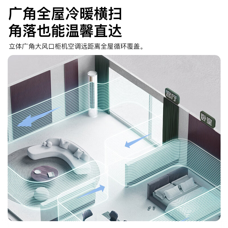 Konka Air Conditioning Small Fengshen Large 3 HP New Level Energy Efficiency Frequency Heating and Cooling AI Smart Voice Pure Copper Tube Vertical Cabinet Machine National Subsidy Trade-In KFR-72LW/LC1