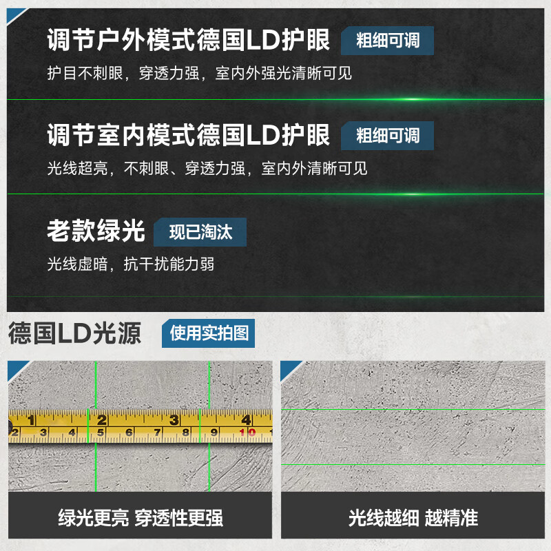 HYUNDAI green light high-precision high-end professional model super bright green light 5 lines/large capacity dual battery thickened tripod