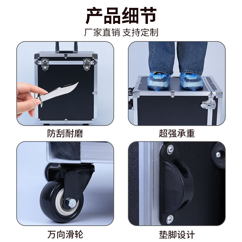 Shantou Lincun customized trolley tool box flight case hardware multi-functional storage instrument equipment tool box custom-made trolley tool box 45*35*42 with tool box inside