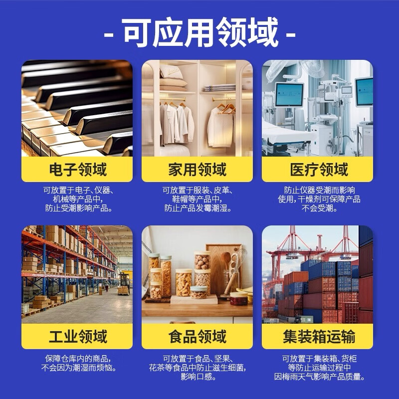 LINGS Desiccant Large Pack Transparent Granules 200g*5 Packs Hygroscopic Silica Gel Beads Electronic Products Industrial Metal Machinery Equipment Warehouse Clothing Luggage Moisture-proof Agent