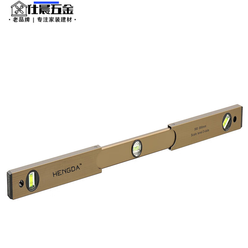 Qinkai high-precision level folding anti-fall blister retractable small portable measuring ruler construction decoration with scale shrink 460-expand 600mm new upgraded electroplating anti-rust coating-with scale