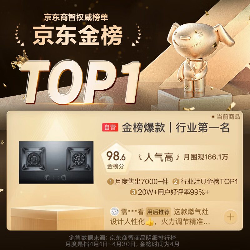 Boss (Robam) Gold List hot model JZT-57B6D natural gas household gas stove embedded gas stove trade-in 5.2kW first class energy efficiency 57B5X same model