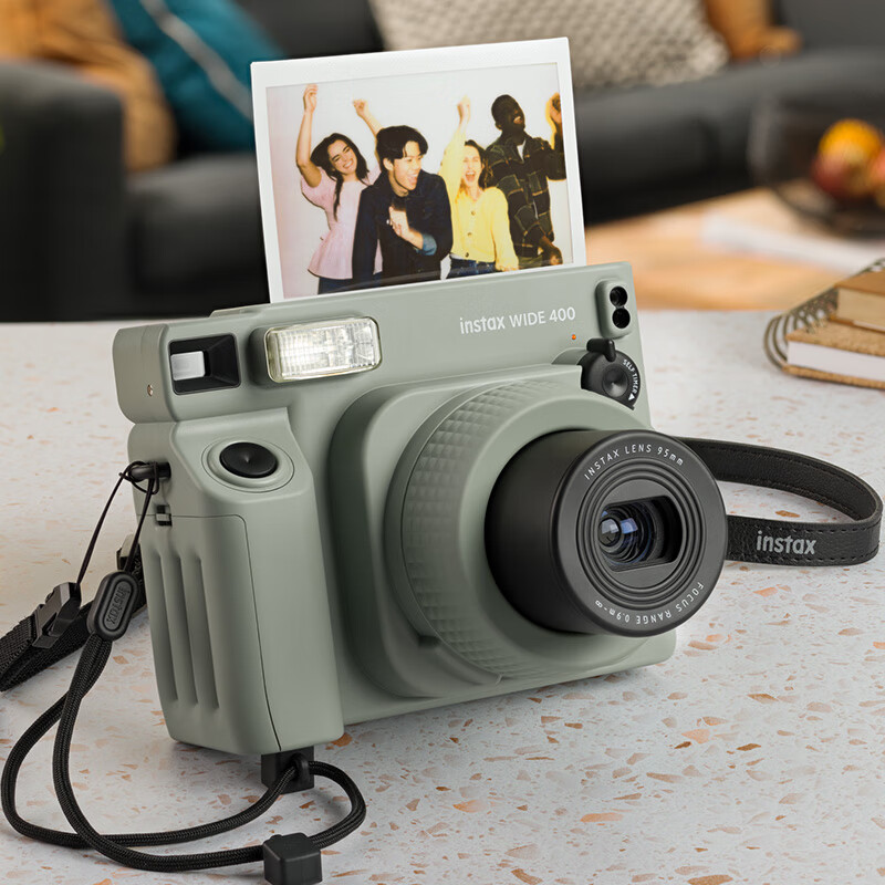 Fuji (FUJIFILM) instax wide400 instant wide format camera photo paper one-click shooting point-and-shoot camera best friend travel holiday birthday gift wide400 wilderness green official standard package including camera standard + wilderness totem accessory box (including 20 photos)