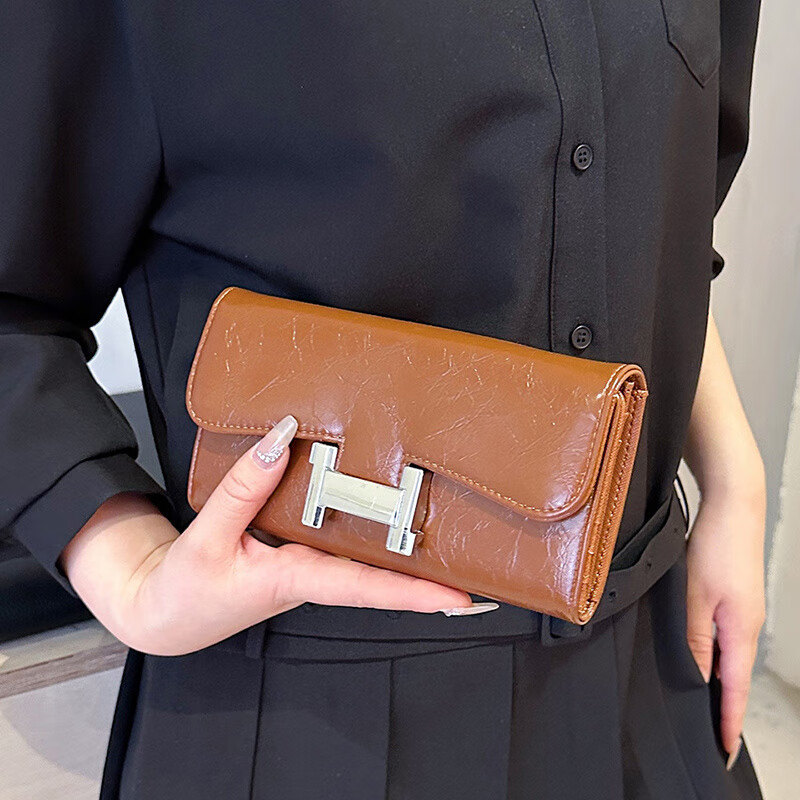 Kangaroo Clutch Women's 2025 New Internet Celebrity Light Luxury Niche Trendy High-Looking Large Capacity Multi-Card Slots Clutch Wallet Red 2168 Sichuan