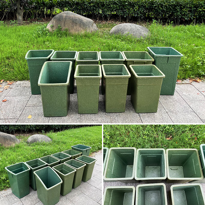 Liner fiberglass outdoor trash can square inner barrel aluminum plastic inner barrel outdoor peel box sanitation plastic storage barrel aluminum plastic square barrel 25*31*43CM