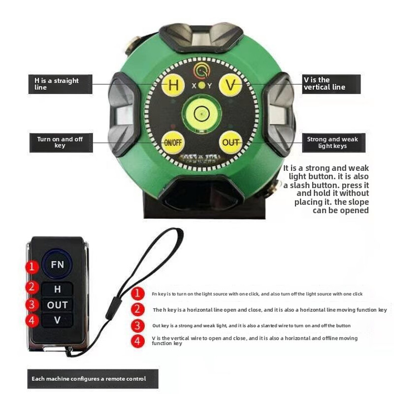 Huaiman Quanchang Jiangxin Electronic Level Automatic Anping Intelligent 5-Line 8-Line Outdoor Water Leveling Electronic Anping 8-Line Dual Electric Green Light Level