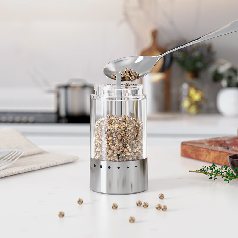 CLITON Electric Pepper Grinder Household External Adjustment Sichuan Pepper Sea Salt Electric Grinder Kitchen Pepper Grinding Bottle Jar Stainless Steel Rechargeable Model - External Adjustment + Speed Adjustment