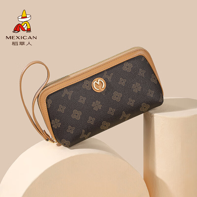 Scarecrow (MEXICAN) handbag women's fashion mobile phone bag exquisite women's wallet-like coin purse small bag mother's clutch brown