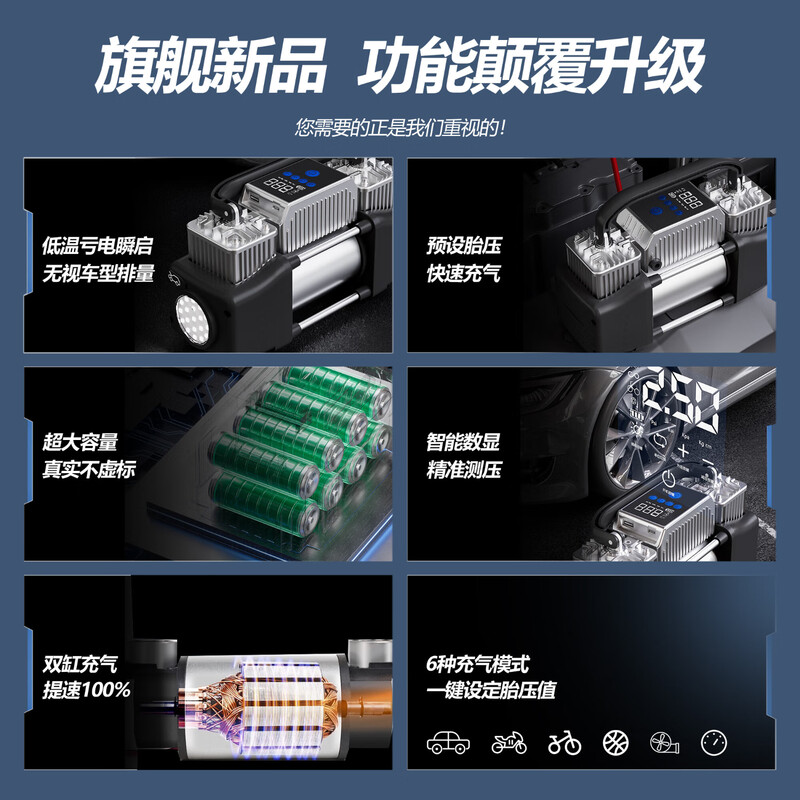 Lei Ao car emergency starting power supply car air pump all-in-one machine lithium battery wireless double cylinder