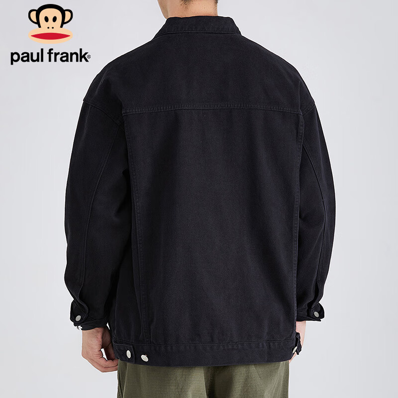 Paul Frank Jacket Men's Autumn Korean Style Trendy Denim Jacket Men's Casual Jacket Men's Work Jacket Black XL