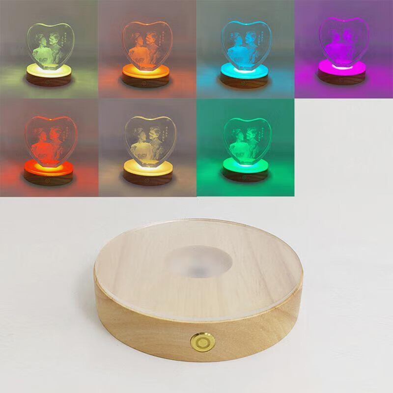 Magic Bean Shenghuo Wine Glass Base Light Luminous Coaster Cocktail Luminous Base with Light Coaster Base Luminous Home Ornament Base with Three-tone Lighting (Dimmable)/100*22mm Plug-in Model