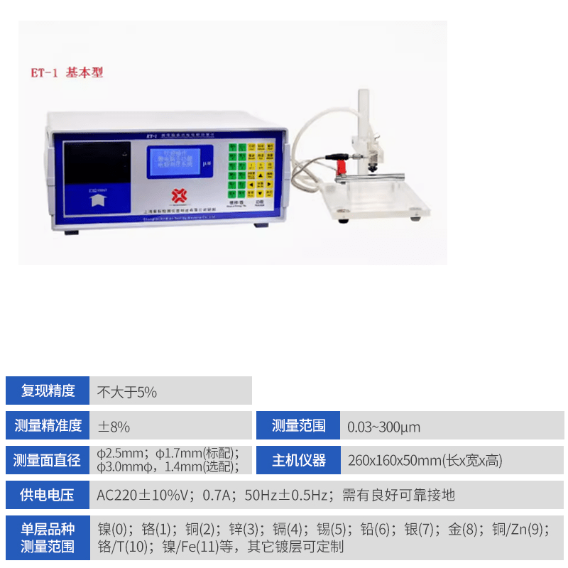 Green Lin same material multi-layer nickel zinc plating layer measuring instrument metal plating layer thickness detector type 1 (single layer coating)
