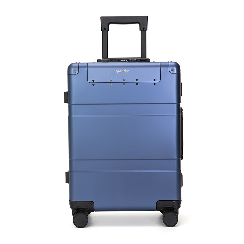 Walker Shop Aluminum Magnesium Alloy Brand Luggage 2026 New Business Travel Suitcase Multifunctional Front Opening Boarding Case Dark Blue 20 inches
