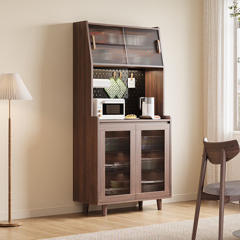 Yiyang solid wood sideboard against the wall integrated storage cabinet kitchen storage cabinet living room tea cabinet wine cabinet multi-functional storage cabinet solid wood color 120cm solid wood door style