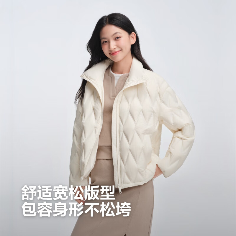 Bosideng 25 Years Down Jacket Women's Autumn and Winter 90 Fleece Thin Stand-up Collar Liner Loose Short Casual Versatile Jacket