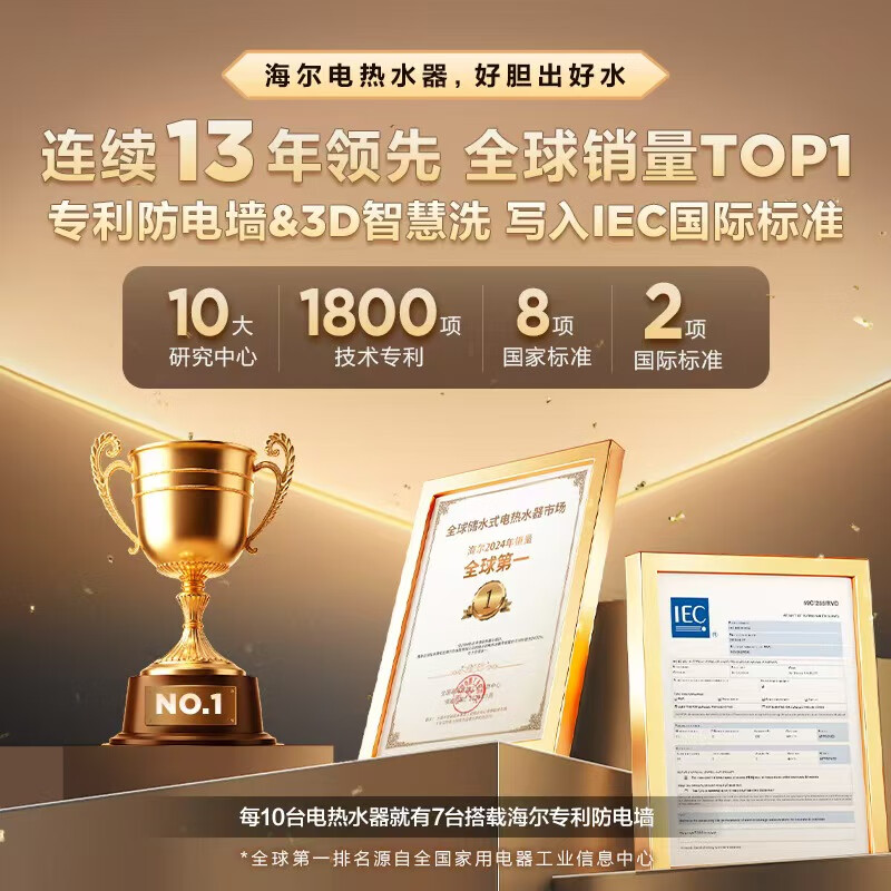 Haier water heater electric water heater 50 liters. Consult customer service to enjoy subsidies. Household water storage type 2200W fast heating KZ3 first-class energy efficiency small apartment rental preferred electric wall 2.0 60L 2200W large water volume fast heating KZ3