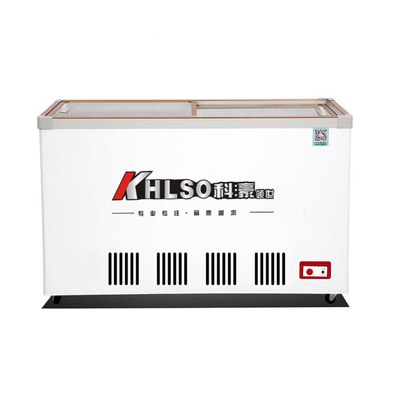 Kehaolingshi SC/SD-216/338/288 liters freezer, horizontal dual-temperature refrigerated freezer, supermarket beer beverage cabinet, ice cream cabinet, stainless steel water tank, glass door refrigerator, fish cabinet, 338 liters, single temperature, tempered glass - cryogenic quick freezing