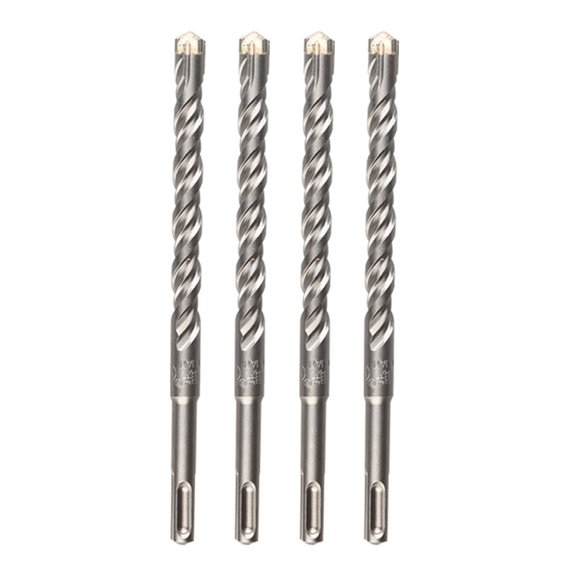 Baolian cross impact drill bit electric hammer concrete round handle through the wall square handle through the wall turn head four-pit alloy extended four-blade drill 14*350 (square handle)