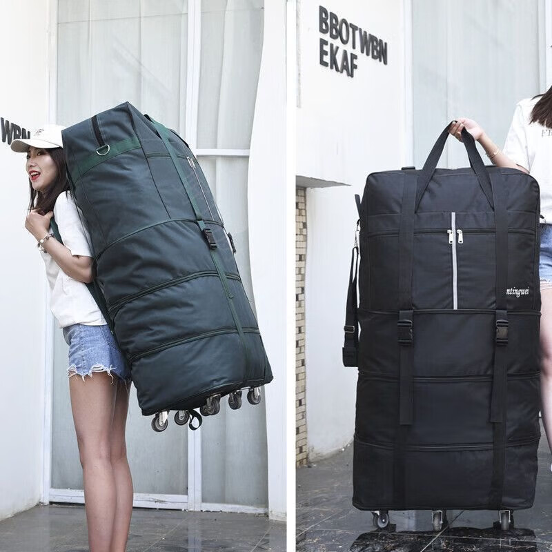 Free code lock Oxford cloth luggage bag large capacity travel bag 158 air checked bag overseas moving luggage bag 28-inch navy blue upgraded universal wheels can be carried on the back free password