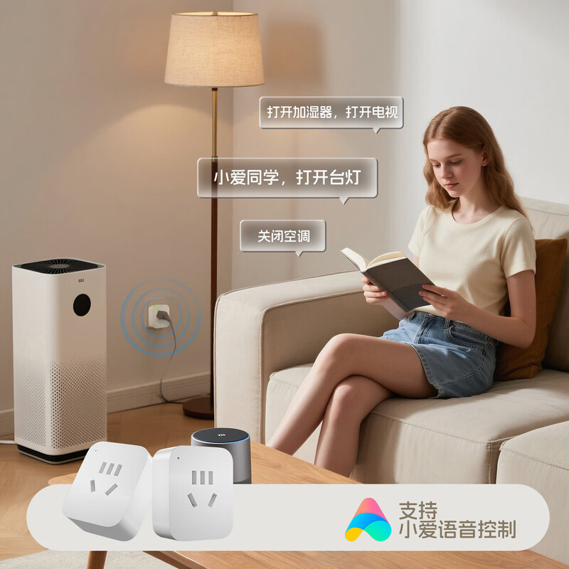 Mijia APP smart socket, remote voice control, WiFi power statistics, timer electrical switch, network disconnection memory function, plug-in socket wiring board, 10A WiFi basic model