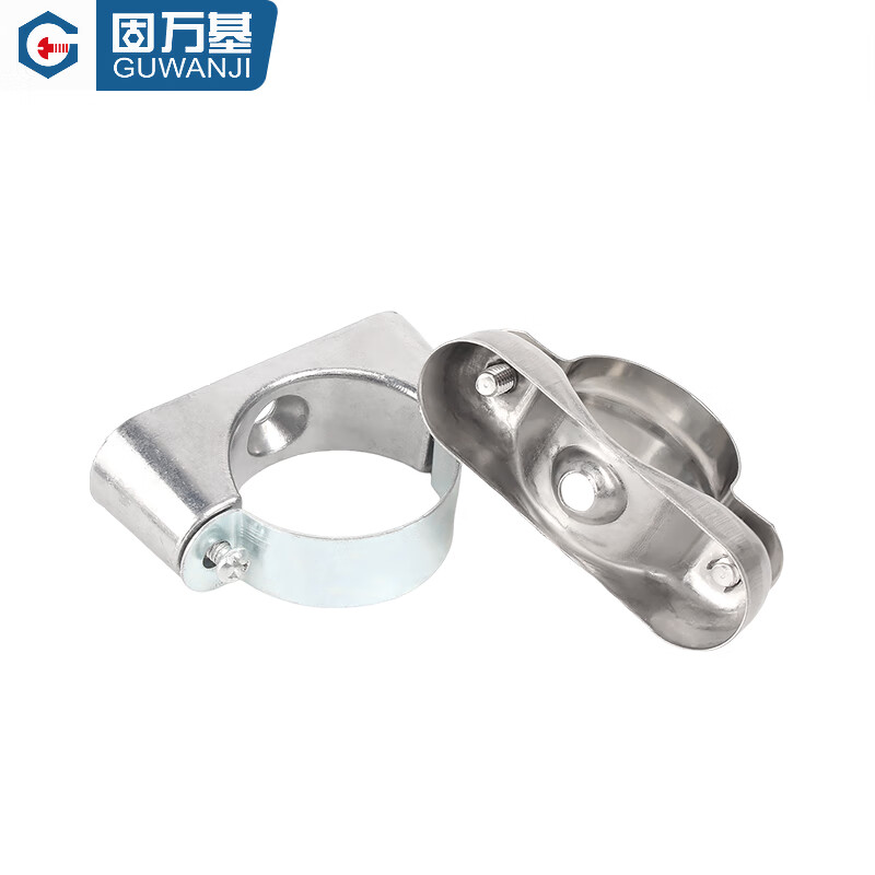 Guwanji 304 stainless steel off-wall code Yuanbao card saddle card tube card pipe clamp bracket fixed riding card 20-25-32mm overall 304 material pipe diameter 25-27mm 2 pcs