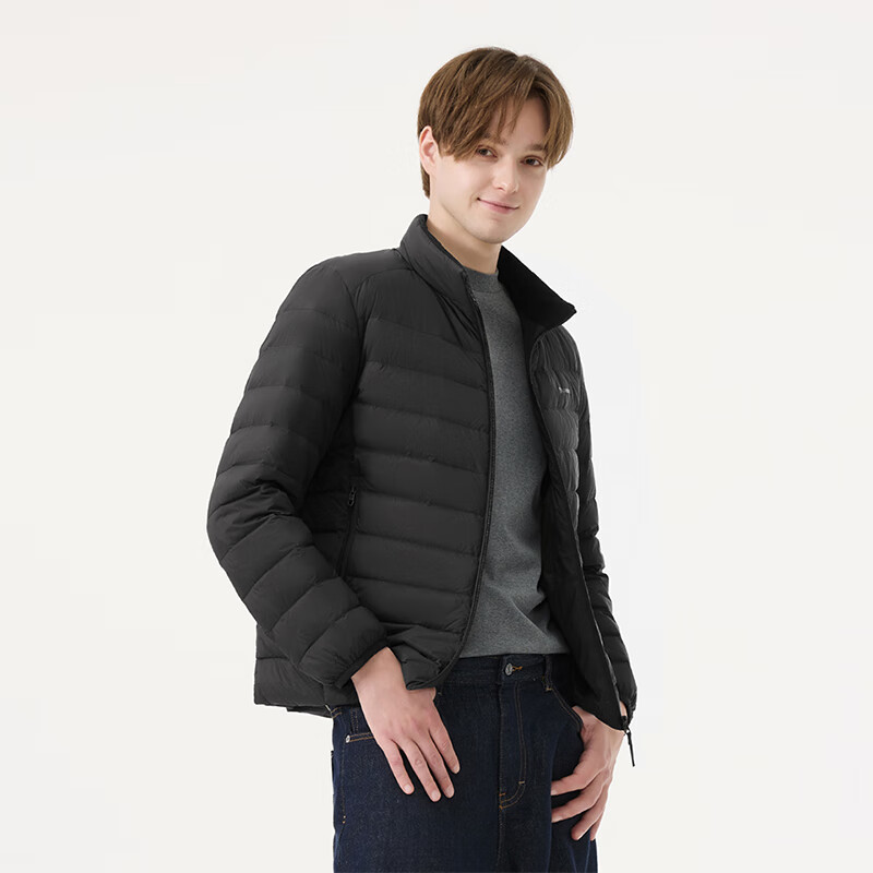 Tambor Lightweight Down Jacket Men's Short Stand Collar Comfortable and Versatile Autumn and Winter Men's Jacket 5330223A Black L(175)