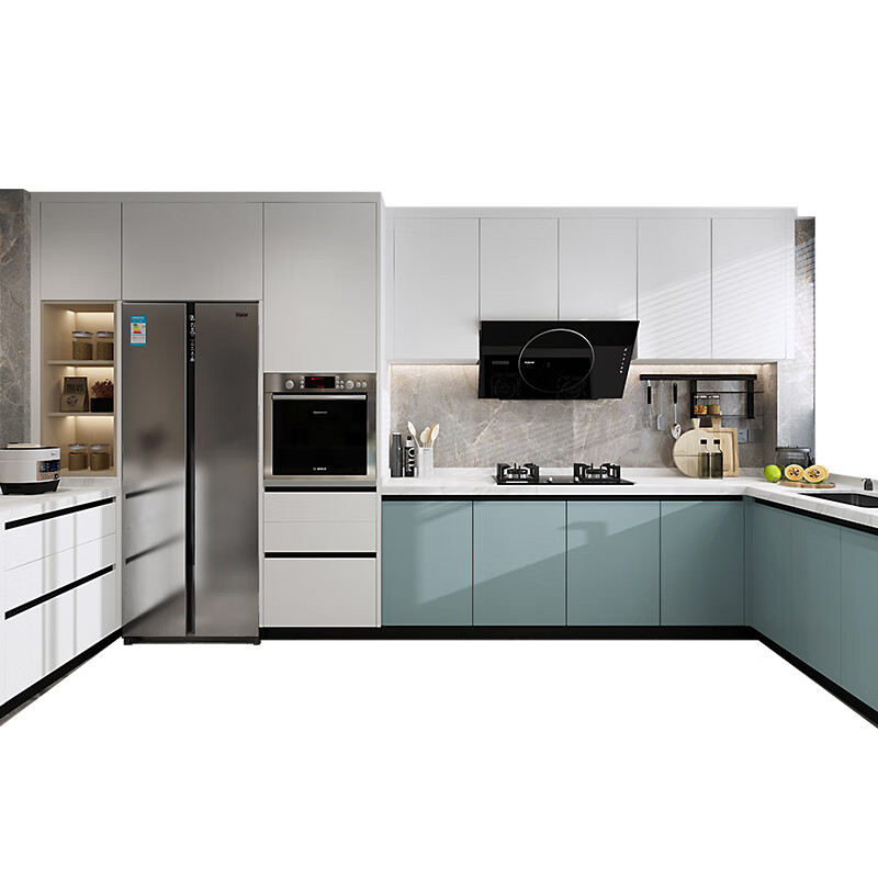 Oluoxunmag kitchen custom package cabinets modern simple decoration home kitchen cabinet storage cabinet stove cabinet cabinet integrated customization prepayment (deducted according to the actual payment amount