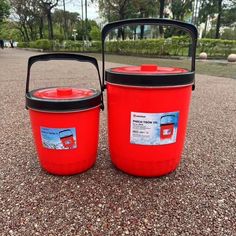 Enshousu insulated ice bucket, Vietnamese commercial stall soy milk and rice insulated bucket, cold storage dual-purpose outdoor stall car portable 1 liter