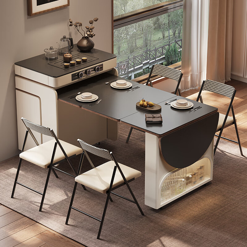 Micro Art 2025 sideboard island dining table integrated household retractable folding small apartment multi-functional bar guide table dining table retractable island dining table flat without tea making