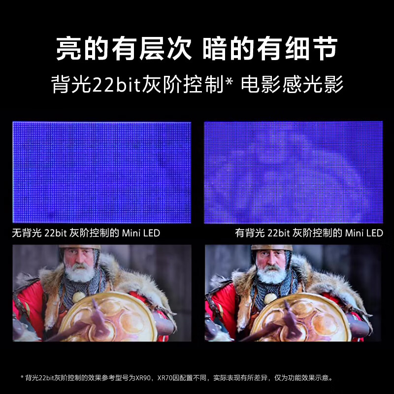 Sony (SONY) K-85XR70 Sony TV 7 Series 85-inch MiniLED film photosensitive shadow/original color 22bit grayscale control XR chip first-class energy efficiency national subsidy