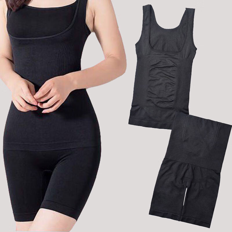 Banfishi enhanced abdominal slimming garments high-waisted abdominal control pants split set body shaping postpartum body shaping garments corset abdominal control panties for women single piece black briefs XL/XXL 125-150 catties