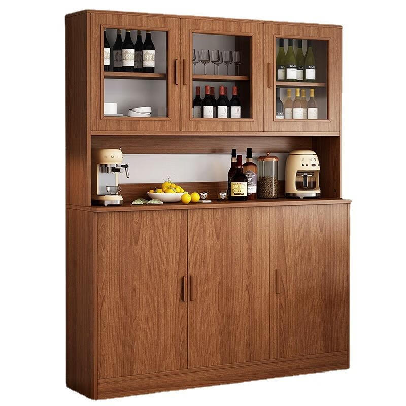 Wen Yijia customized sideboard wine cabinet modern simple high cabinet household small apartment storage cabinet living room wall cabinet kitchen tea large shirt walnut 100*34*182cm new model launched