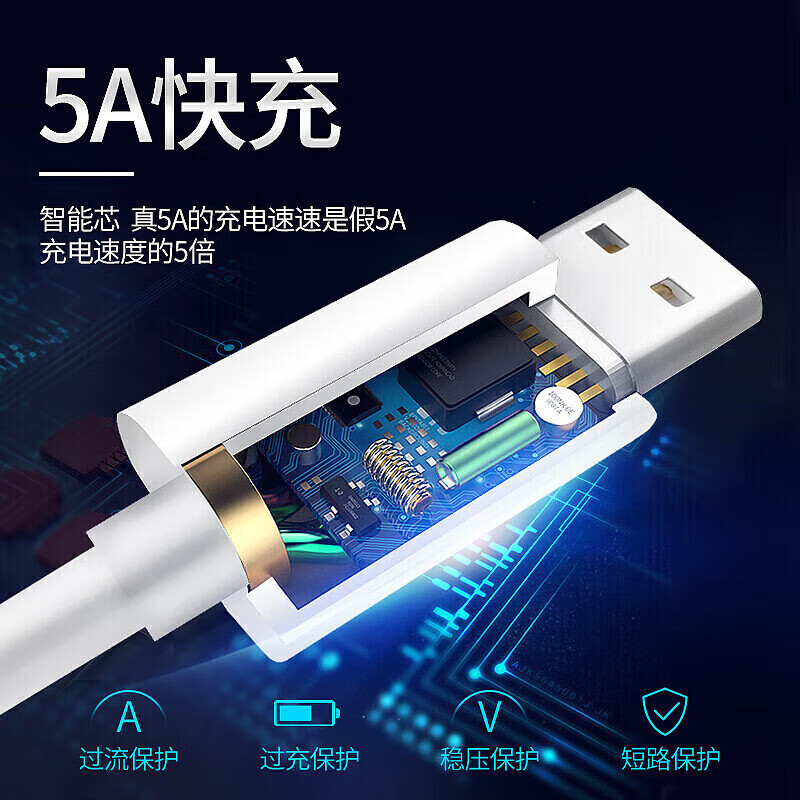 Huawei (HUAWEI) original 5A data cable type-c charger cable fast charge mate30 40 50 P30 40 50 suitable for Honor pro nova9 10 11 original boxed Huawei original 5A data cable