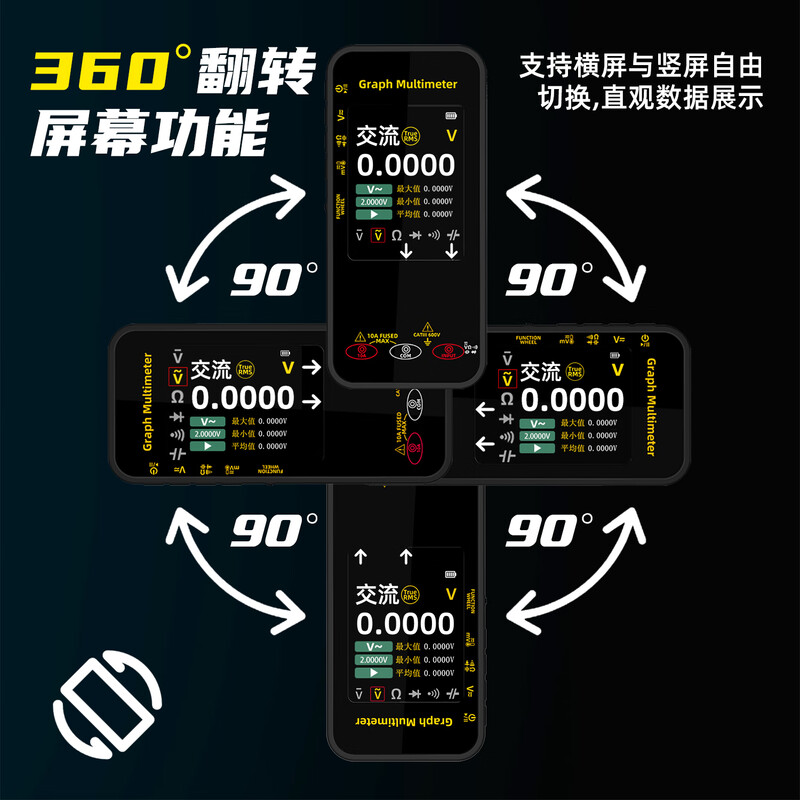 BSIDES500 graphic recording multimeter digital high-precision fully intelligent anti-burn electrician multifunctional multimeter S500 dual-mode graphic recording flat-panel multimeter